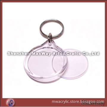 Hot selling rounded clear acrylic/lucite key ring